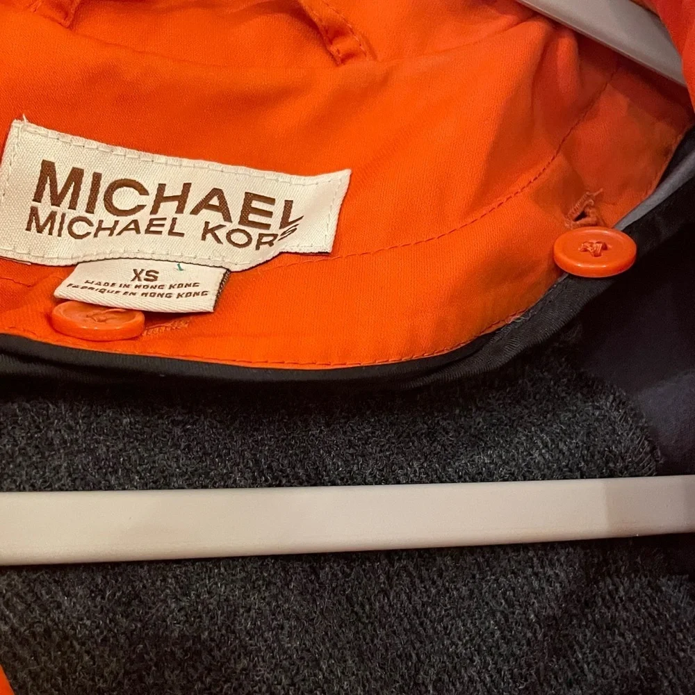 Michael Kors Vibrant Poppy Orange Trench Coat with detachable  wool lining XS